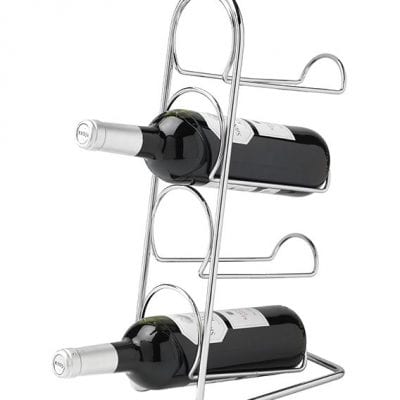 Hahn Pisa Wine Rack 4 Bottle Chrome