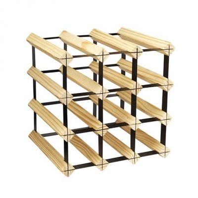 Hahn 12 Bottle Metro Natural Wooden Wine Rack Kit