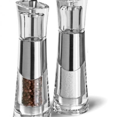 Cole & Mason Precision Bobbi Acrylic and Chrome Salt & Pepper Mill Gift Set