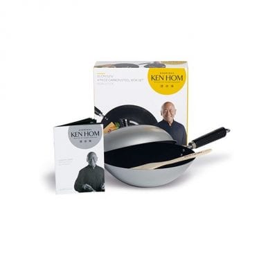 Ken Hom 31cm Non-Stick Silver Colour 4 Piece Wok Set