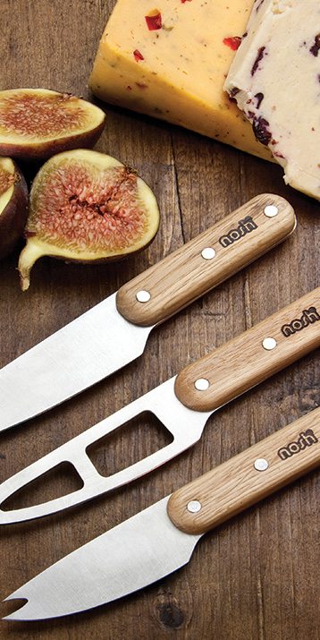 Nosh 3pc Oak Handled Cheese Knife Set